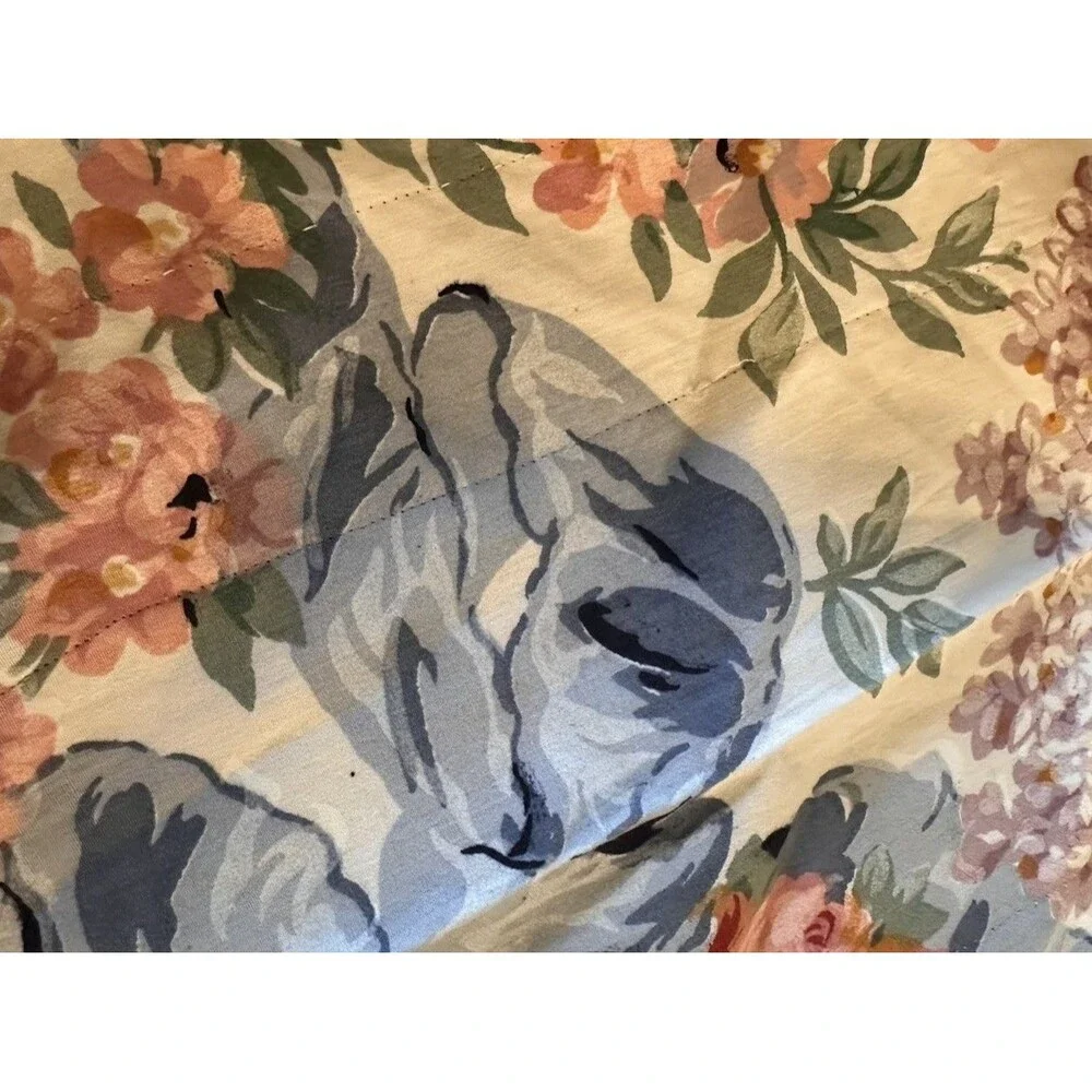 2 VTG Ralph Lauren Allison Floral Twin Flat Sheets Modified for Curtains Fabric